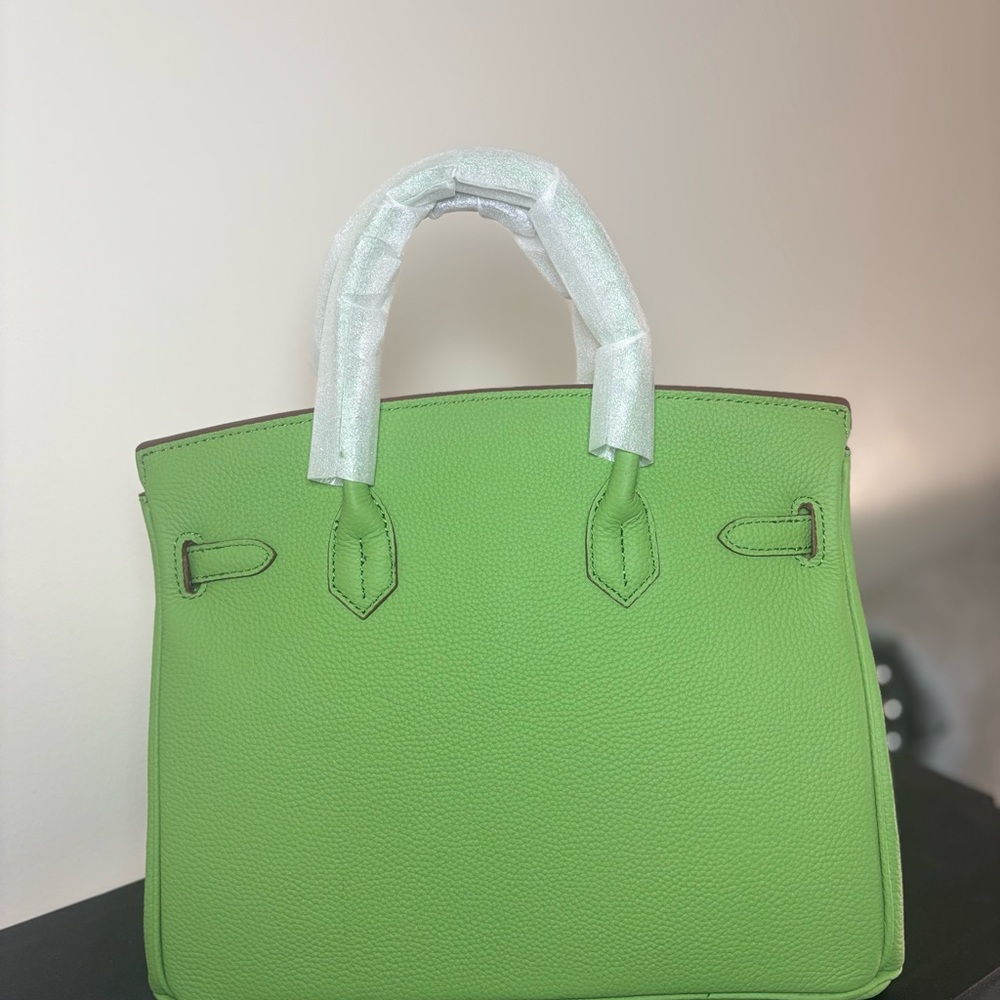 Avocado green genuine leather wirkin - Picture 3 of 5